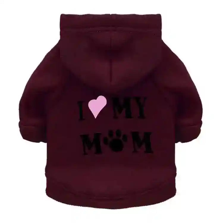 Felpa per Cani "I Love My MOM" – Perfetta per Barboncini e Chihuahua - Dog Moda