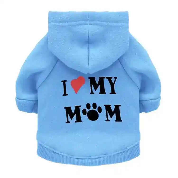 Felpa per Cani "I Love My MOM" – Perfetta per Barboncini e Chihuahua - Dog Moda