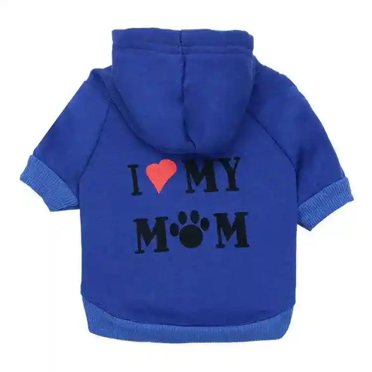 Felpa per Cani "I Love My MOM" – Perfetta per Barboncini e Chihuahua - Dog Moda