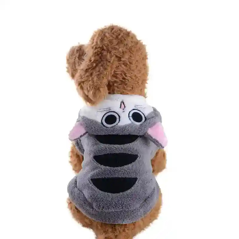 Felpa per cani in morbido pile con cappuccio "Gatto" - Dog Moda