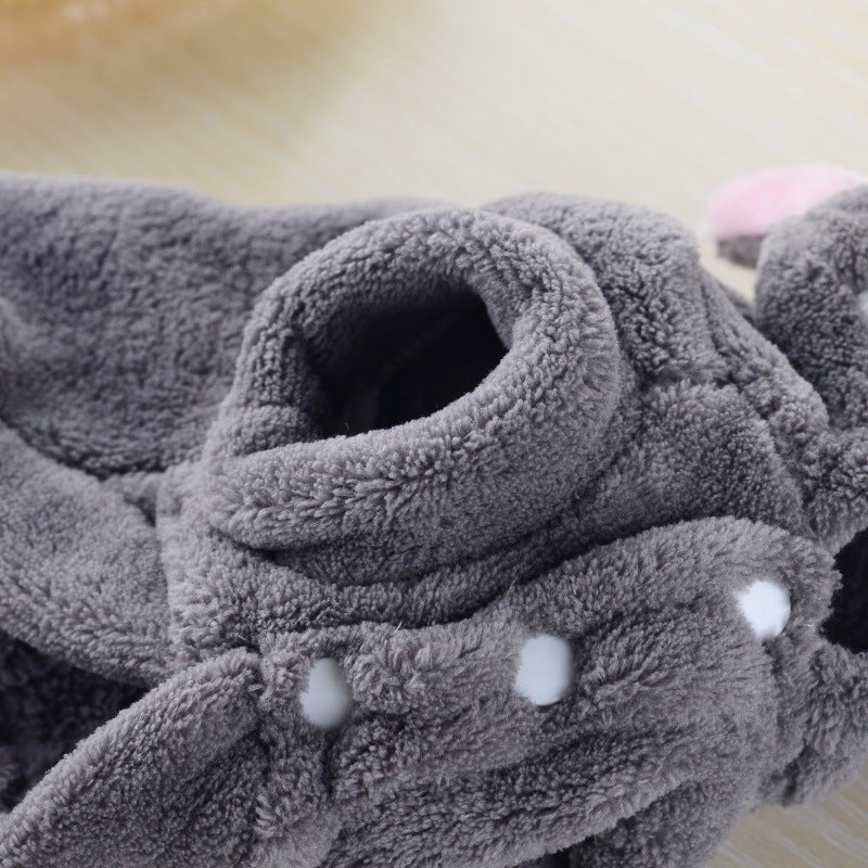 Felpa per cani in morbido pile con cappuccio "Gatto" - Dog Moda