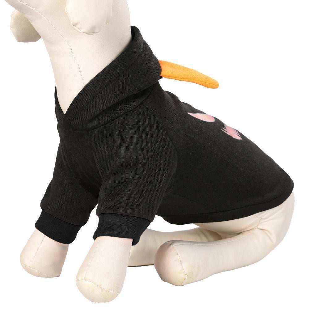 Felpa per cani nera con cappuccio "Halloween" - Dog Moda