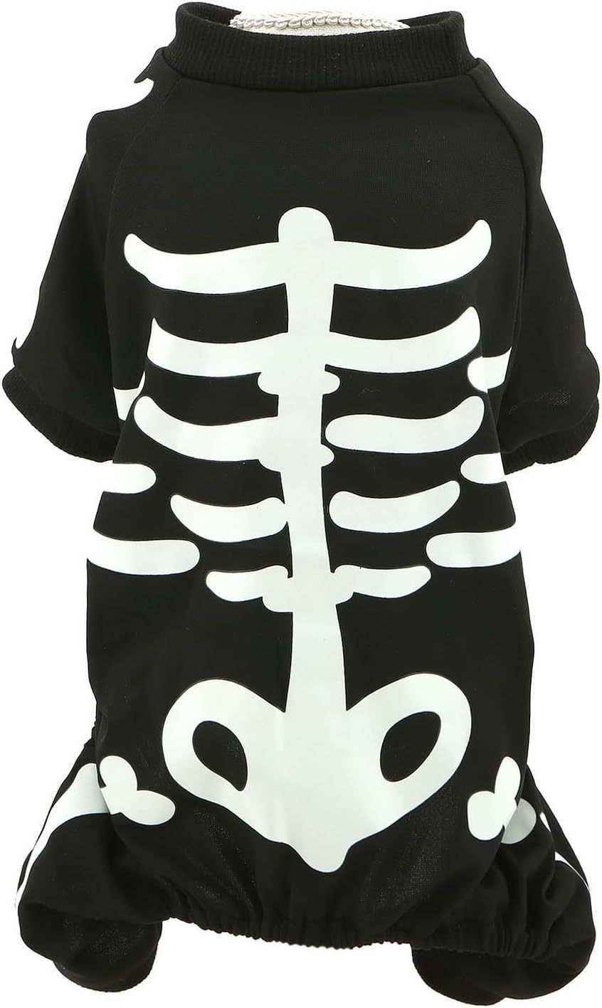 Felpa per Cani "Scheletro Luminoso" - Il Costume di Halloween Fosforescente - Dog Moda