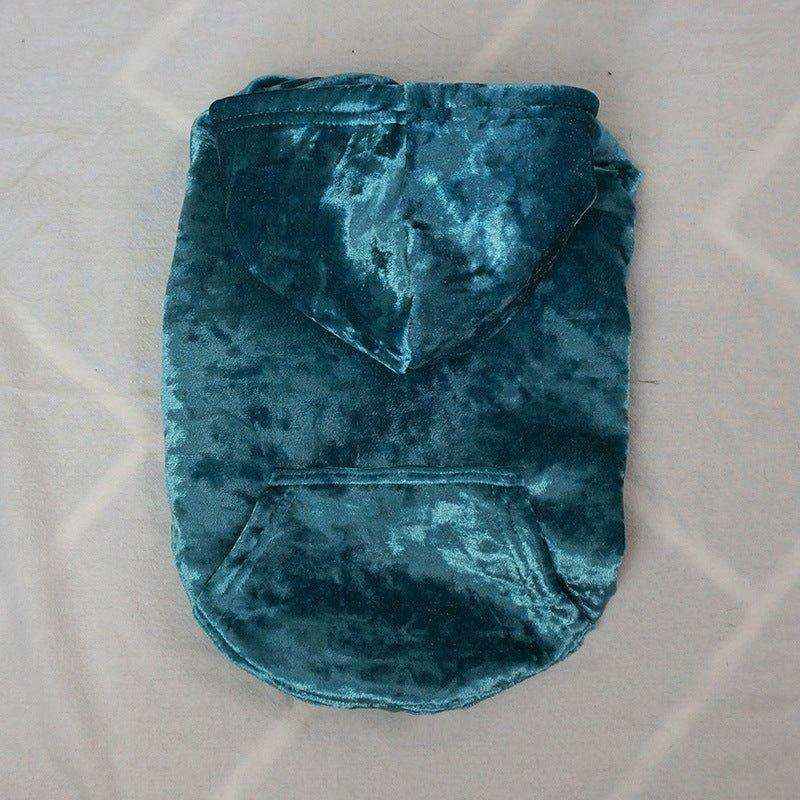 Felpina Leggera per Cani "Diamond" con Cappuccio in Velluto Lucido - Dog Moda