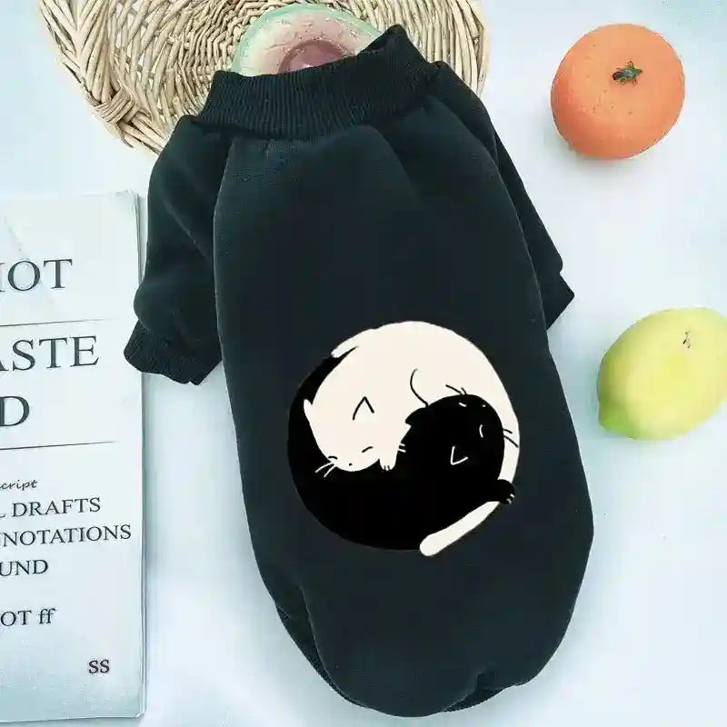 Felpina per Cani in Tinta Unita con Stampe di Animaletti - Must - Have Invernale di DogModa.it - Dog Moda