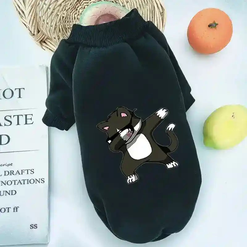 Felpina per Cani in Tinta Unita con Stampe di Animaletti - Must - Have Invernale di DogModa.it - Dog Moda
