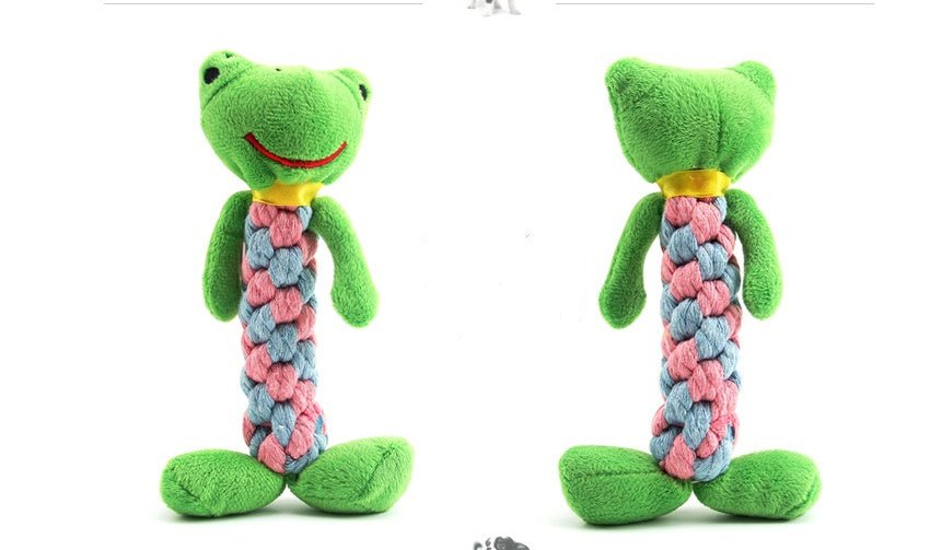 Gioco per Cani in Corda e Peluche con Sonaglio – Maiale, Orso, Panda e Altri - Dog Moda