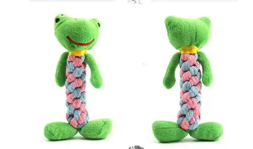 Gioco per Cani in Corda e Peluche con Sonaglio – Maiale, Orso, Panda e Altri - Dog Moda