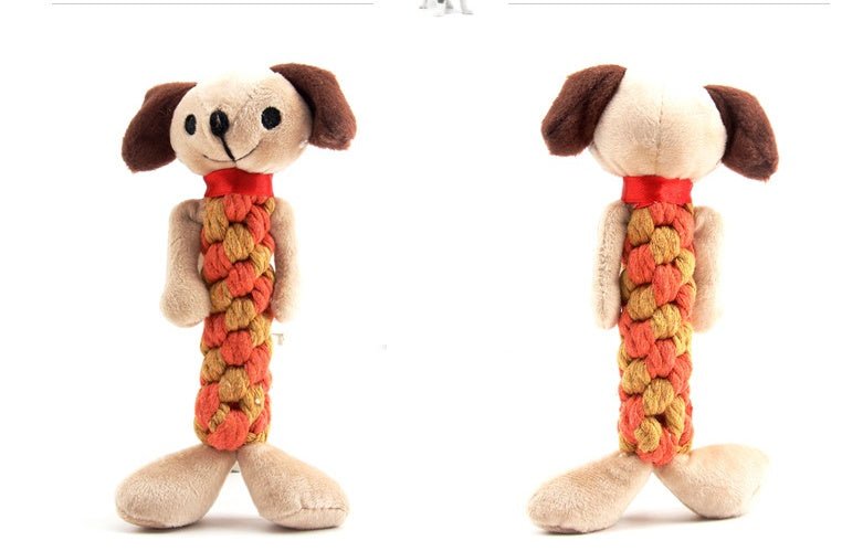 Gioco per Cani in Corda e Peluche con Sonaglio – Maiale, Orso, Panda e Altri - Dog Moda