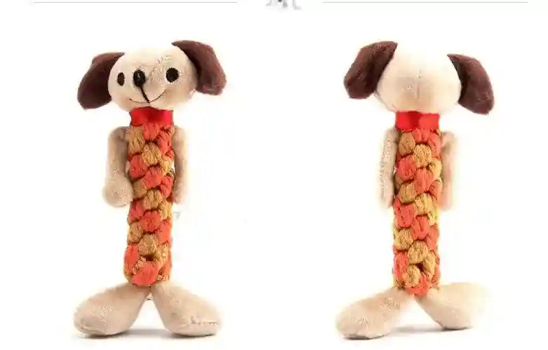 Gioco per Cani in Corda e Peluche con Sonaglio – Maiale, Orso, Panda e Altri - Dog Moda