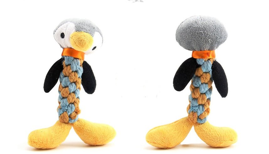 Gioco per Cani in Corda e Peluche con Sonaglio – Maiale, Orso, Panda e Altri - Dog Moda