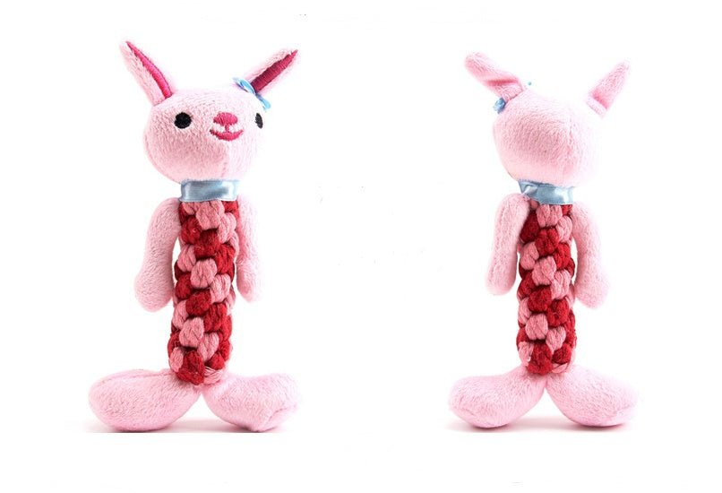 Gioco per Cani in Corda e Peluche con Sonaglio – Maiale, Orso, Panda e Altri - Dog Moda