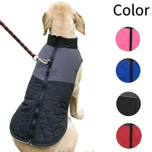 Cappotto elasticizzato con zip per cani dal fisico slanciato