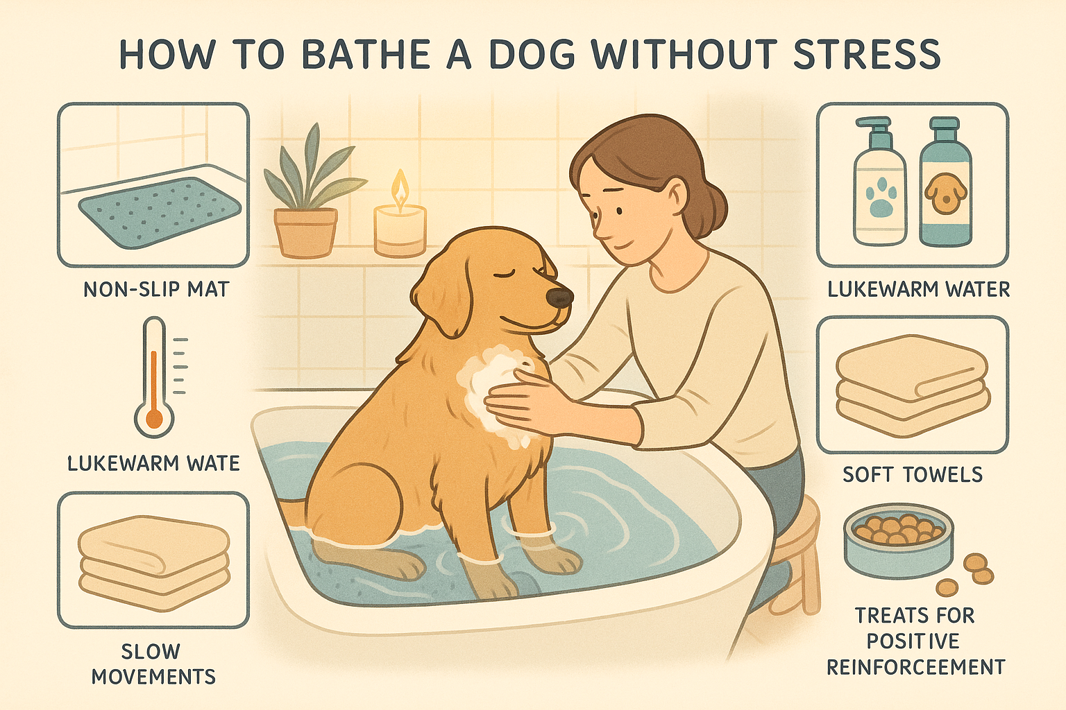 Come fare il bagno al cane senza stressarlo