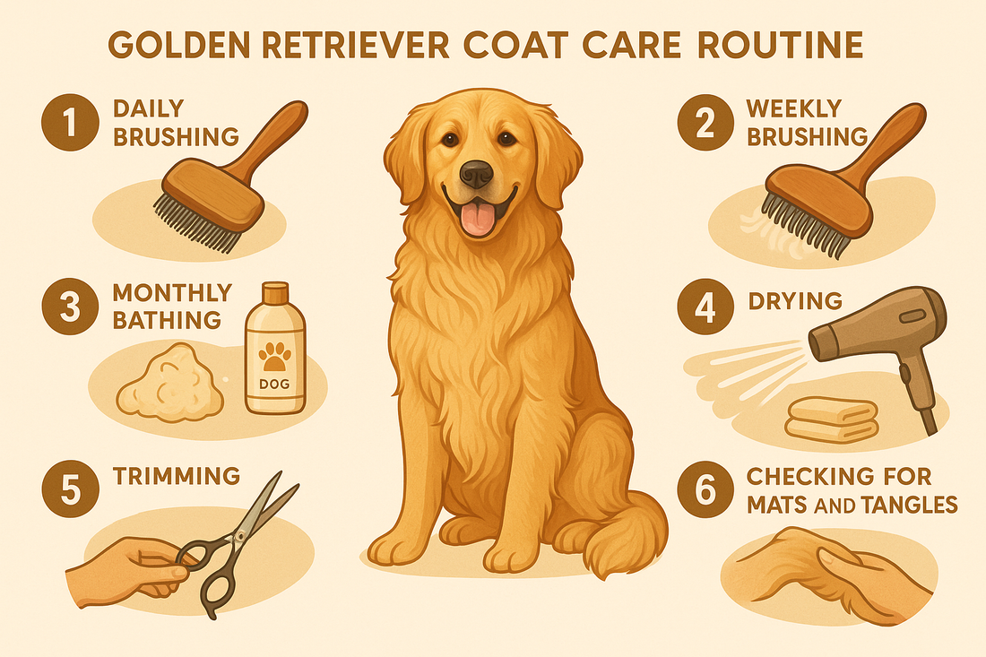 Cura del mantello del Golden Retriever: step by step
