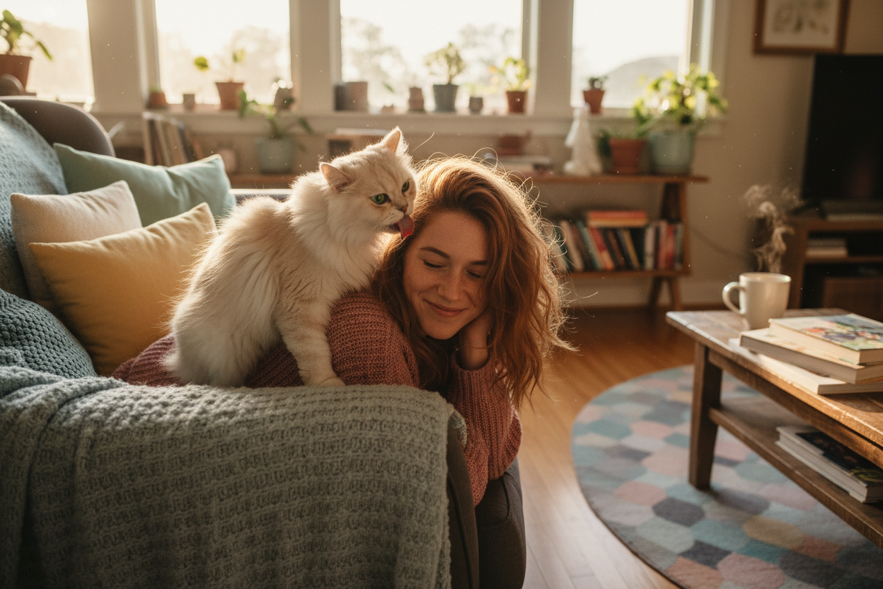 Il tuo gatto ti lecca i capelli? Scopri cosa vuole dirti