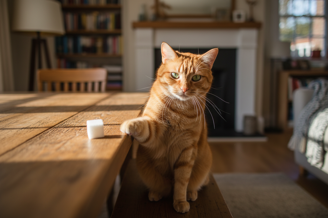 Perché i gatti buttano gli oggetti giù dai tavoli? 🐾