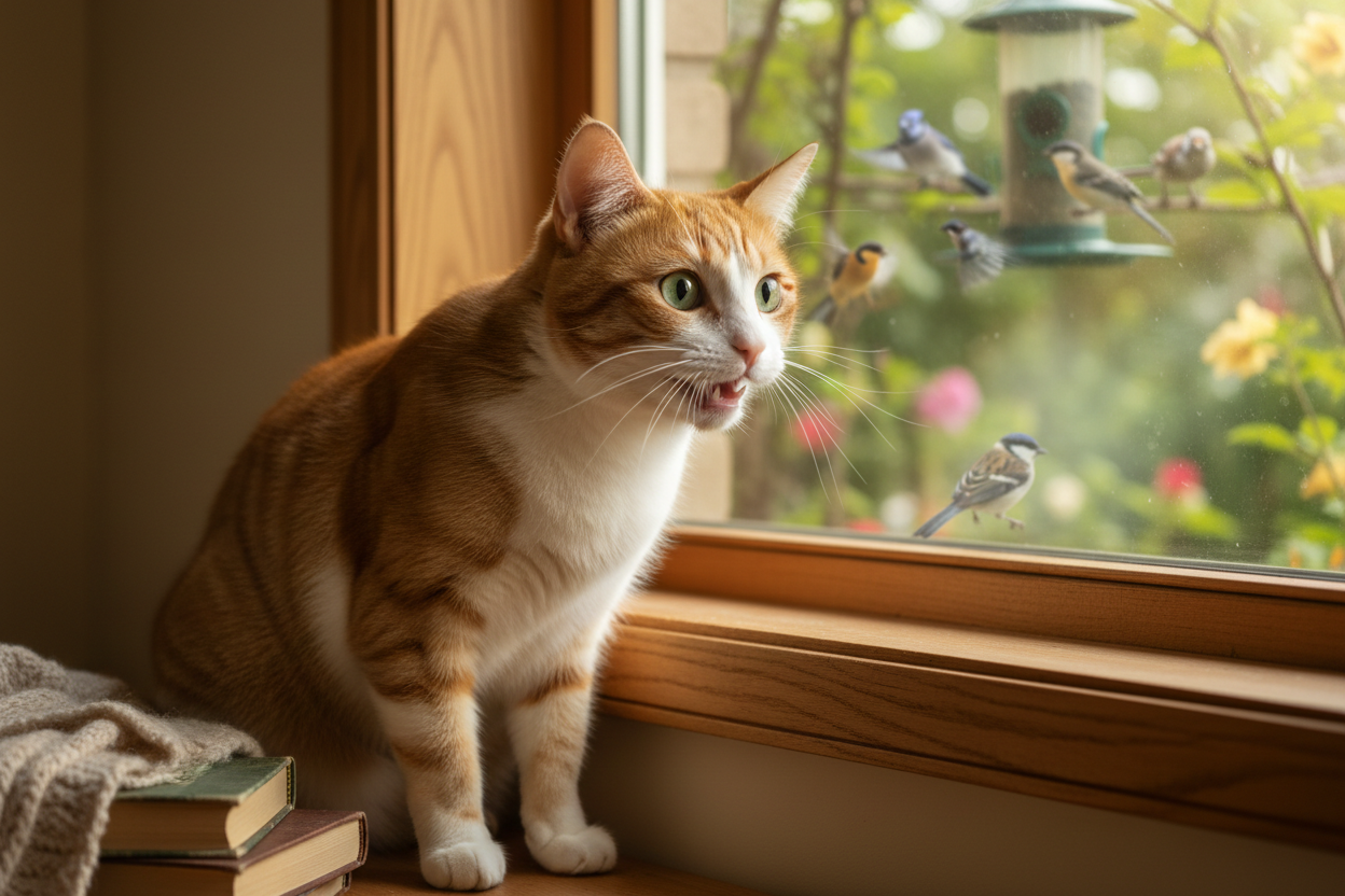 Perché il gatto chiacchiera con gli uccellini?