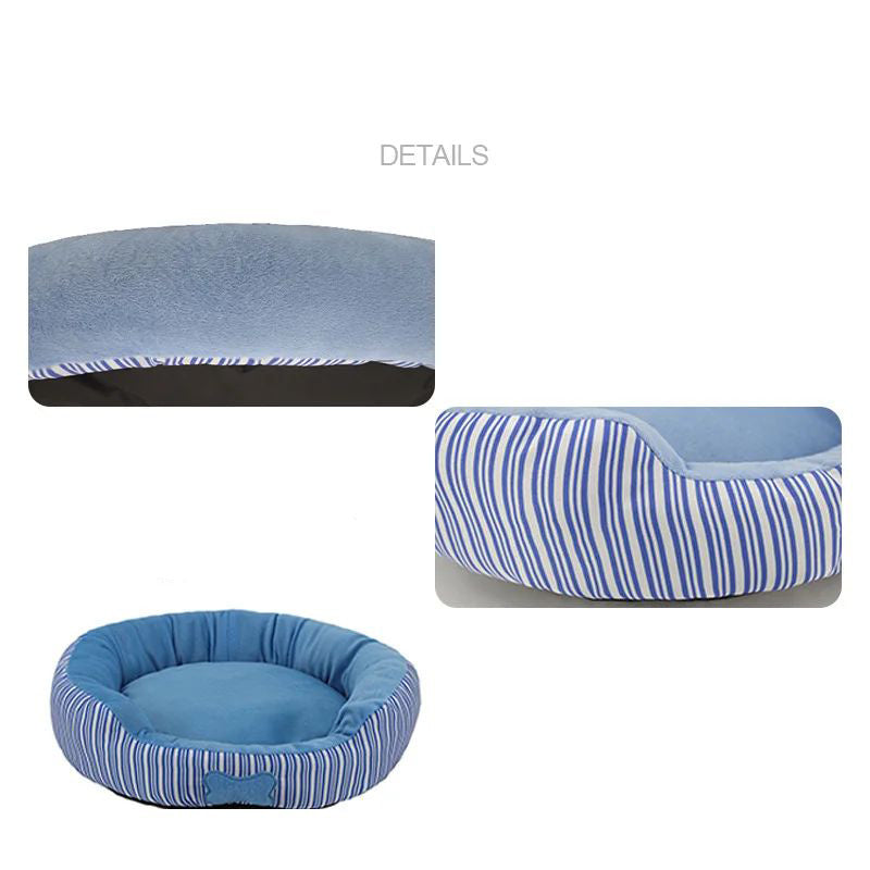 Hunde- und Katzenbett „Paris Striped“ – Warmer Samt