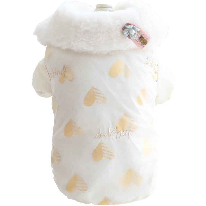 "DogLove" Dog Coat with Buttons and High Collar