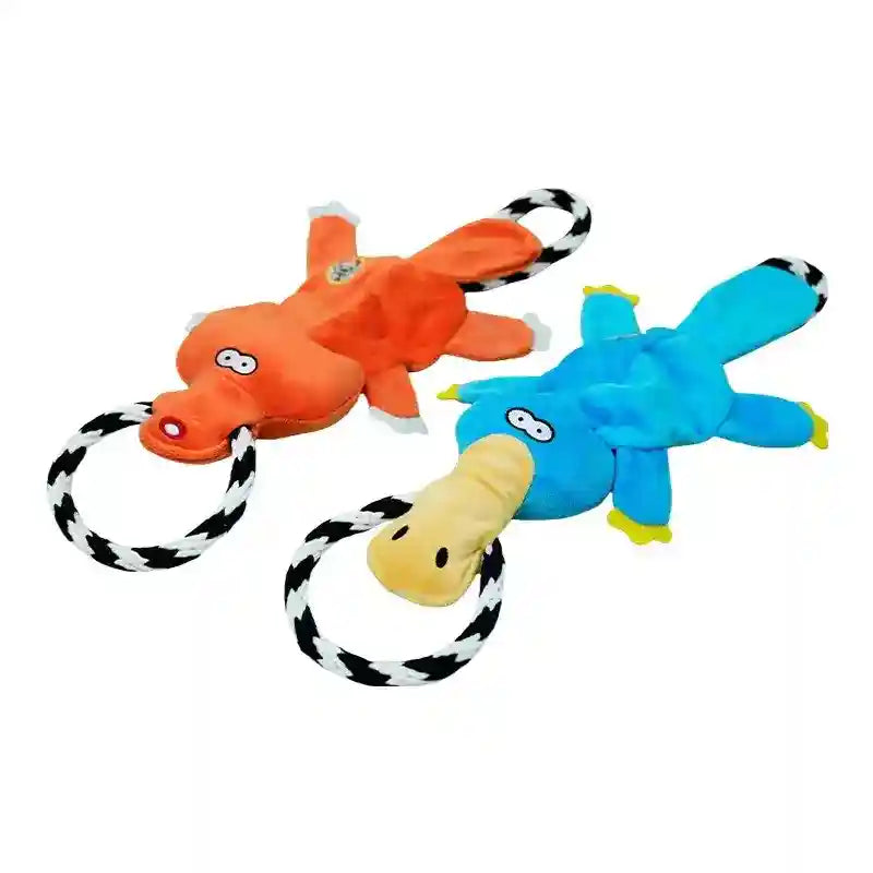 カモノハシのロープおもちゃ 犬用 - 丈夫な綱引き用