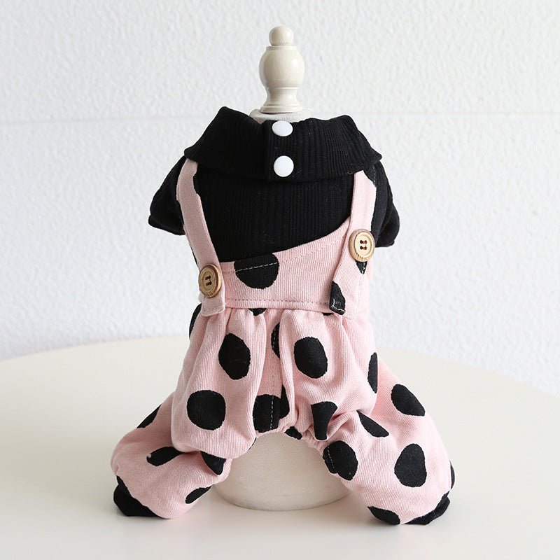 Abrigo para Perros de Pile Rosa con Lunares - Peto o Falda