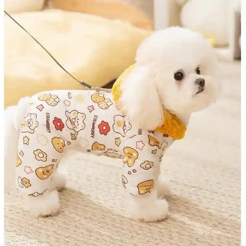 Cappotto Strawberry Cani 4 Zampe - Pile Imbottito Cappuccio by Dog Moda