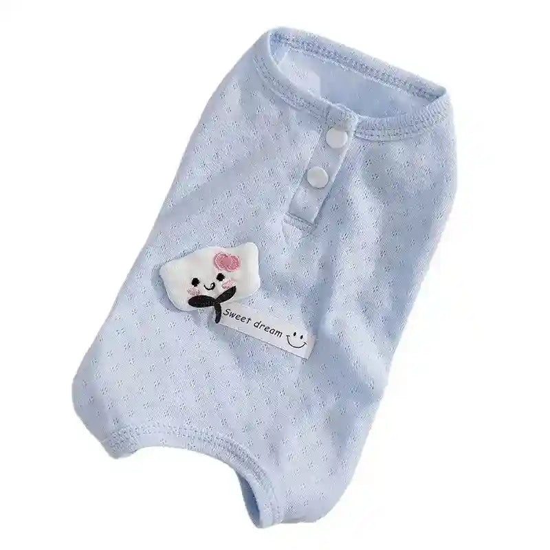 Tutina Cani Gatti Sweet Dream Mesh Traspirante Bottoni by Dog Moda
