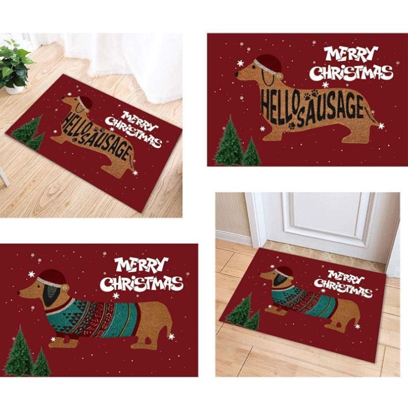 Zerbino Natalizio con Bassotto - "Christmas Dachshund Sausage Dog Doormat"