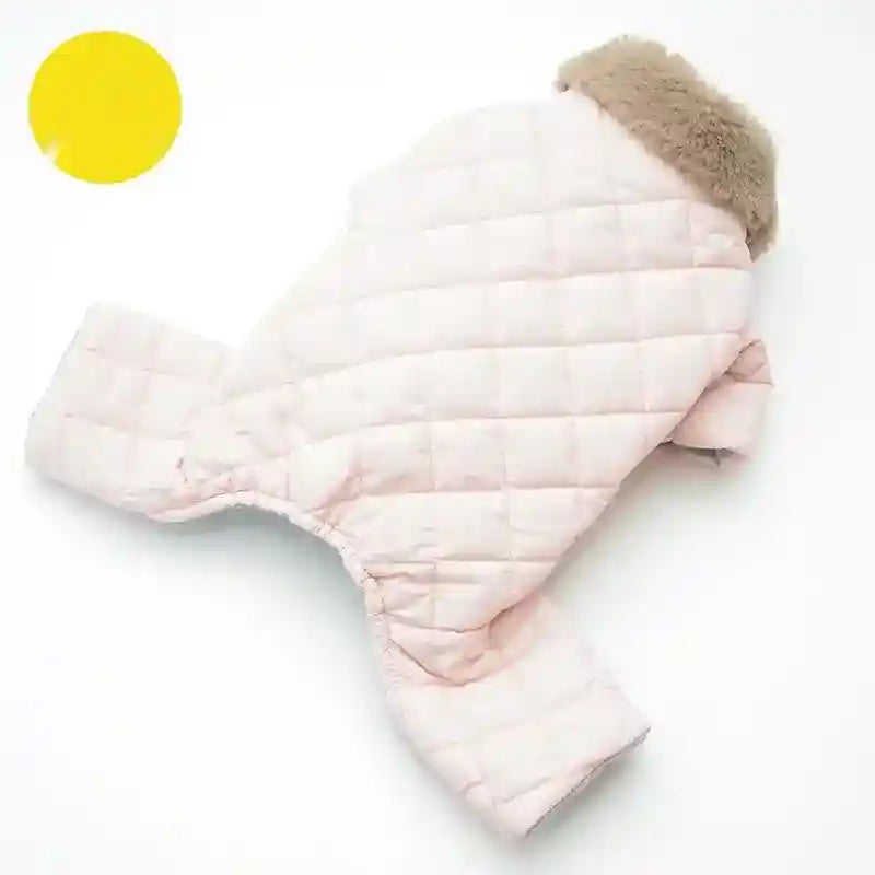 襟付きフリースの4足用キルティングジャケット