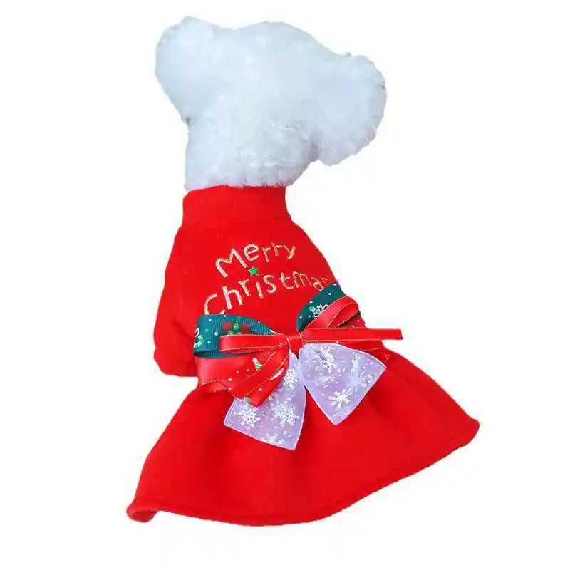 Vestitino Natale Cani Pile Rosso Merry Christmas Renna by Dog Moda