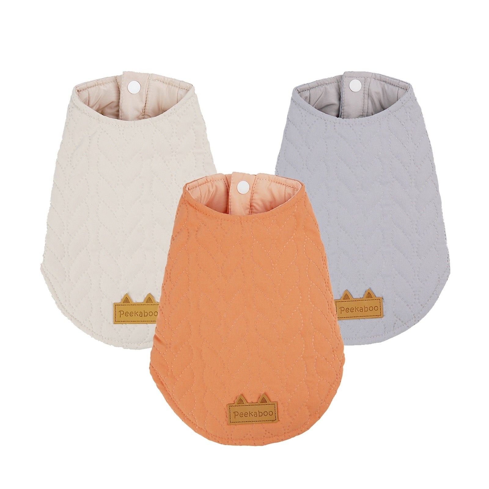 Pekaboo Quilted Sleeveless Dog Coat with Daisy Buttons 