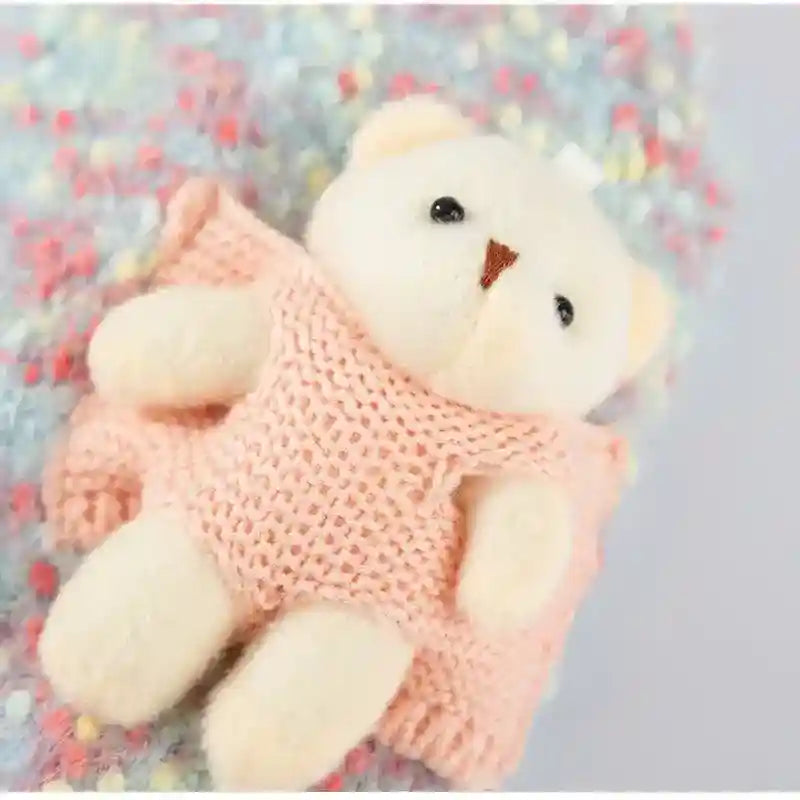 犬用コーラルセーター - ふわふわの3Dクマさんデザイン