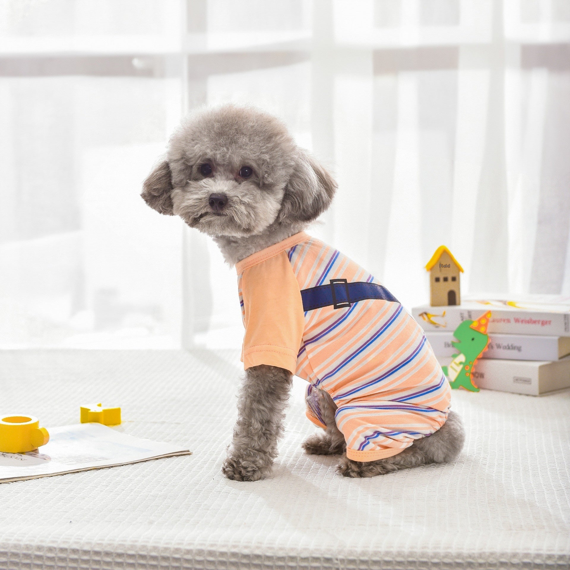 Pigiamino "Sweet Cow" a Righe per Cani - Dolcezza e Comfort Notturno - Dog Moda