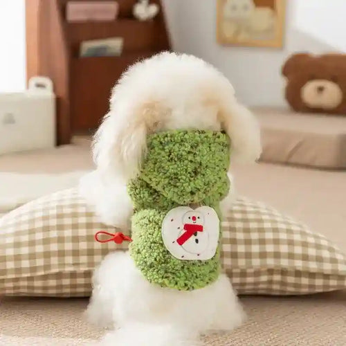 Cappotto Pile Cani con Pupazzo di Neve - Cappuccio Invernale by Dog Moda
