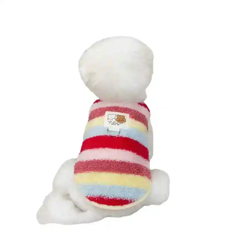 Cappotto LOVE per Cani a Righe con Orsetti - Smanicato by Dog Moda