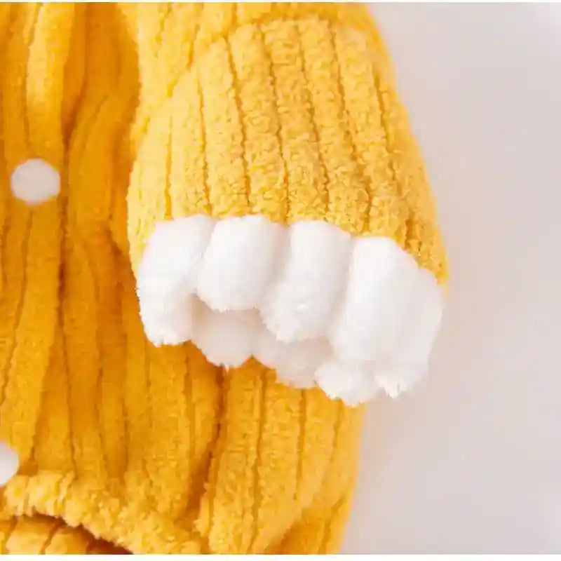 イージリーサティスファイド 犬猫用ジャンプスーツ - イエローリブ トレンディ