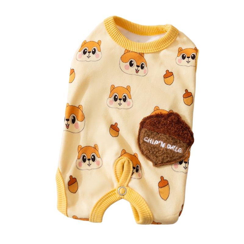 Tutina Chip per Cani con Scoiattolo - Pigiama Smanicato
