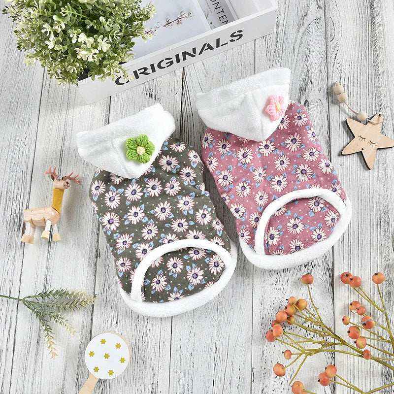 Abrigo Daisy para Perros Acolchado de Forro Polar con Capucha