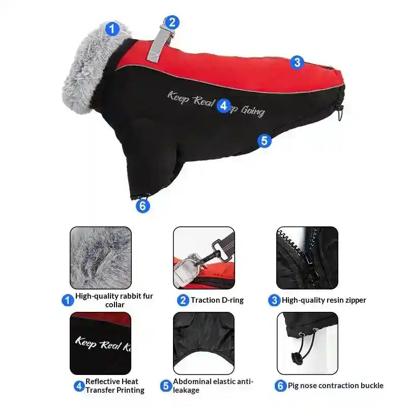 Abrigo Impermeable para Perros Grandes Aspen - Acolchado Eco