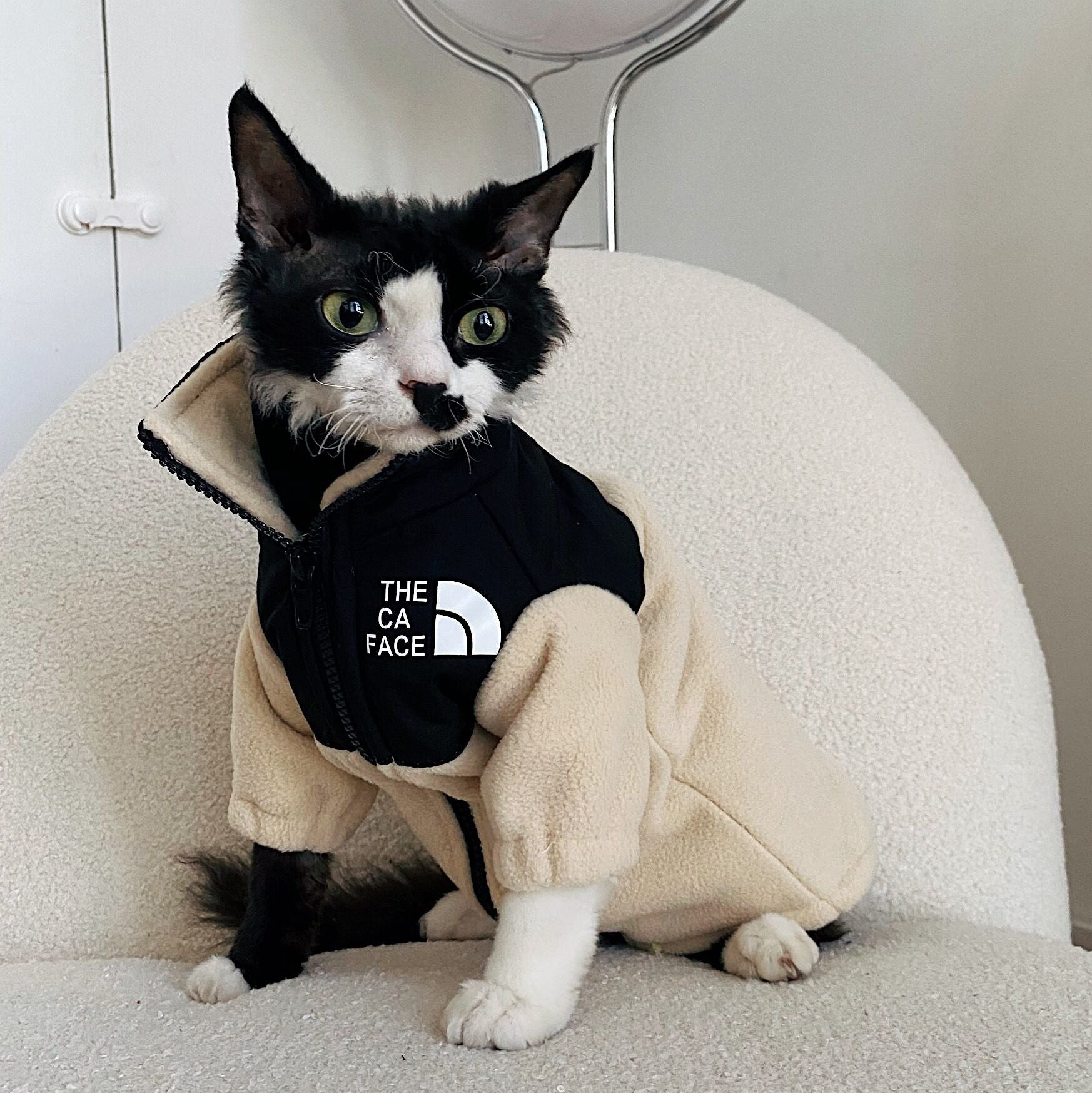 "The CAT Face" Cat Fleece Sweatshirt - Sporty and Warm with Zip