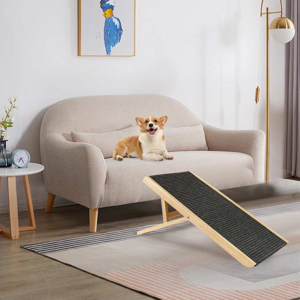 Rampa per cani regolabile in legno
