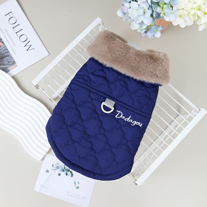 Sestriere Dadagou Dog Coat | Faux Fur Collar and Harness 