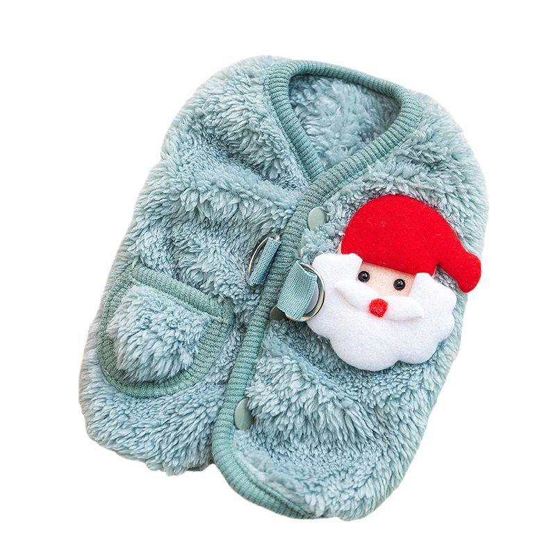 Weihnachts-Fleece-Hundemantel - Ärmellose Winterweste
