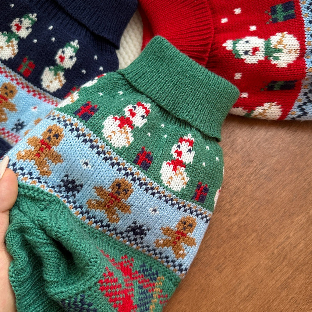 Jersey Navideño para Perros - Muñeco de Nieve Trenzado