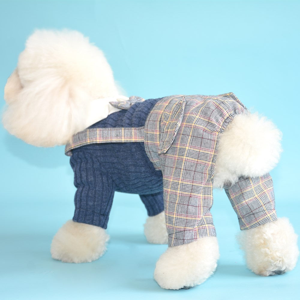 Vestito per Cani Modello "Papillon" - Salopette e Maglia a Coste