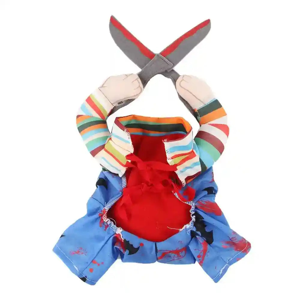 Costume Chucky per Cani e Gatti - Halloween Spaventoso by null