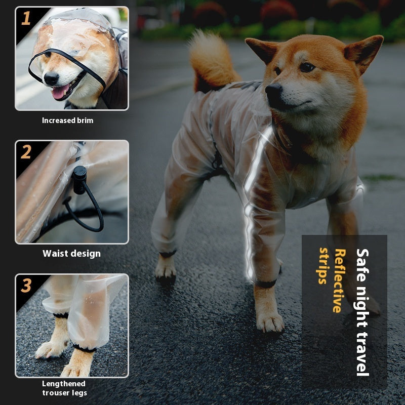Impermeabile Trasparente con Visiera per Cani - Protezione Totale - Dog Moda