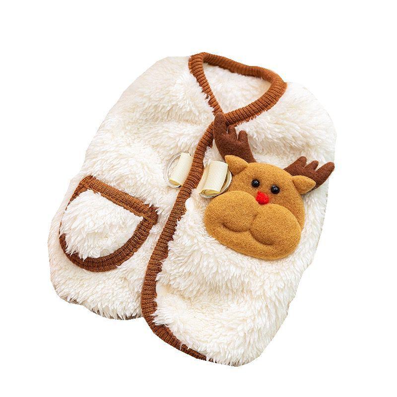 Weihnachts-Fleece-Hundemantel - Ärmellose Winterweste