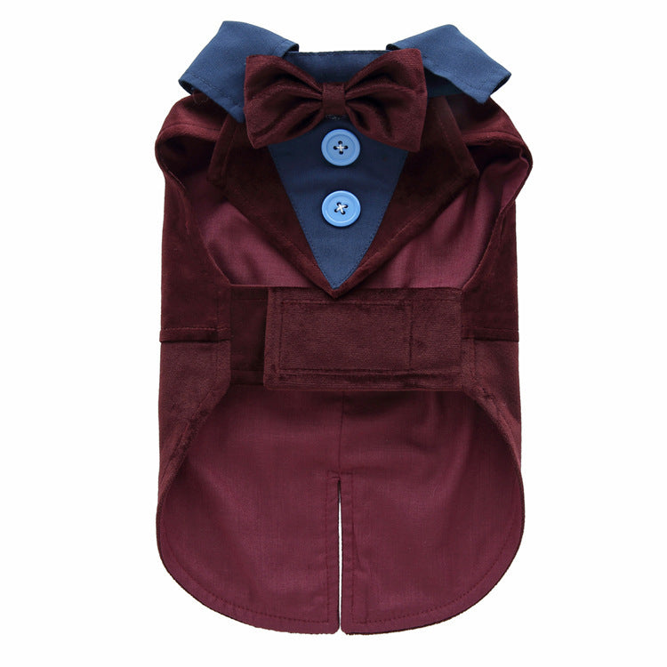 Corduroy or Solid Color Dog Tuxedos – Elegance for Weddings and Special Events